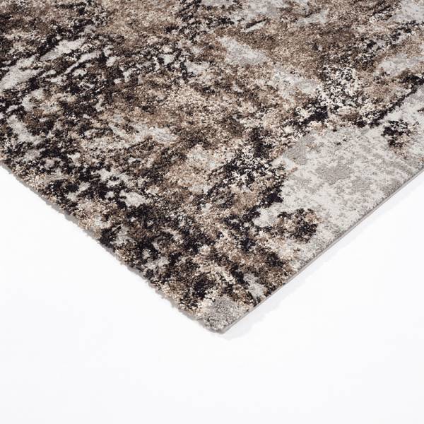 Detailaufnahme abstrakter Designteppich in braun und beige von heineking24